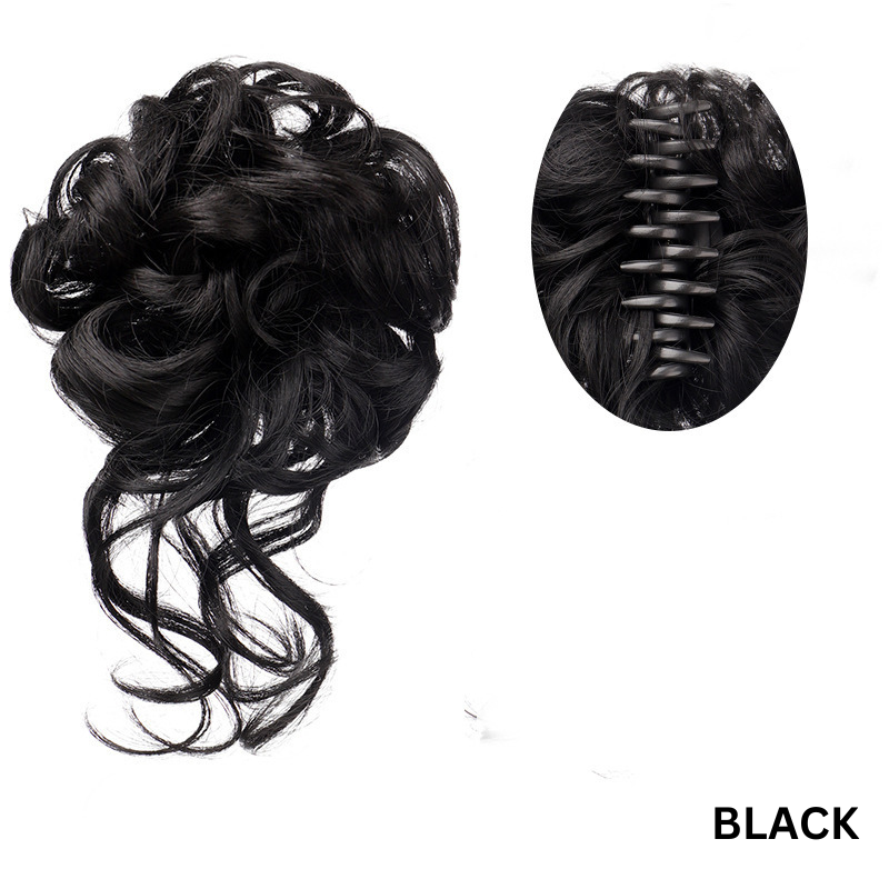 Messy Bun Hair Wavy Curly with Claw Clip Super Natural Look Kalsten