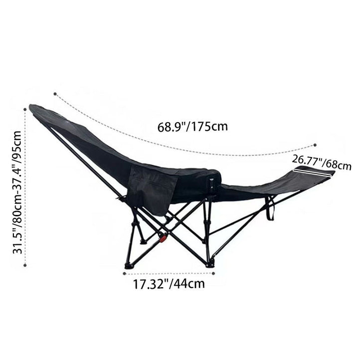 Contemporary Industrial Oxford Fabric Carbon Steel Foldable Camping Chair Backrest Footrest For Outdoor Patio | Kalsten