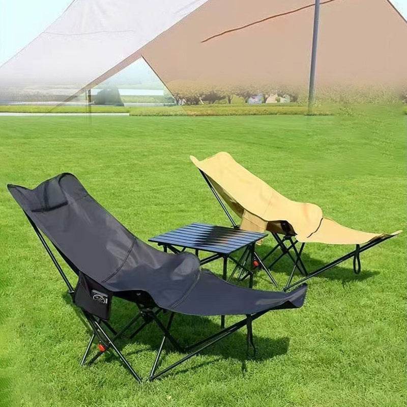 Contemporary Industrial Oxford Fabric Carbon Steel Foldable Camping Chair Backrest Footrest For Outdoor Patio | Kalsten