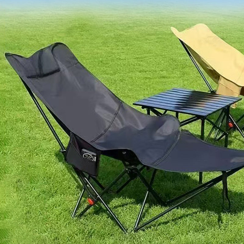 Contemporary Industrial Oxford Fabric Carbon Steel Foldable Camping Chair Backrest Footrest For Outdoor Patio | Kalsten