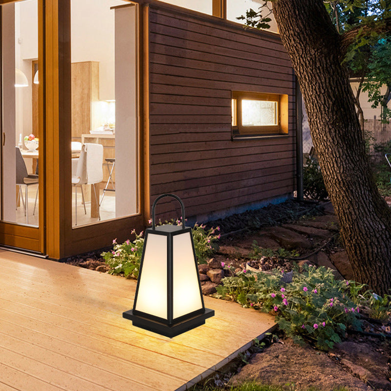 Contemporary Industrial Solar Iron Acrylic 1-Light Outdoor Post Light For Garden | Kalsten