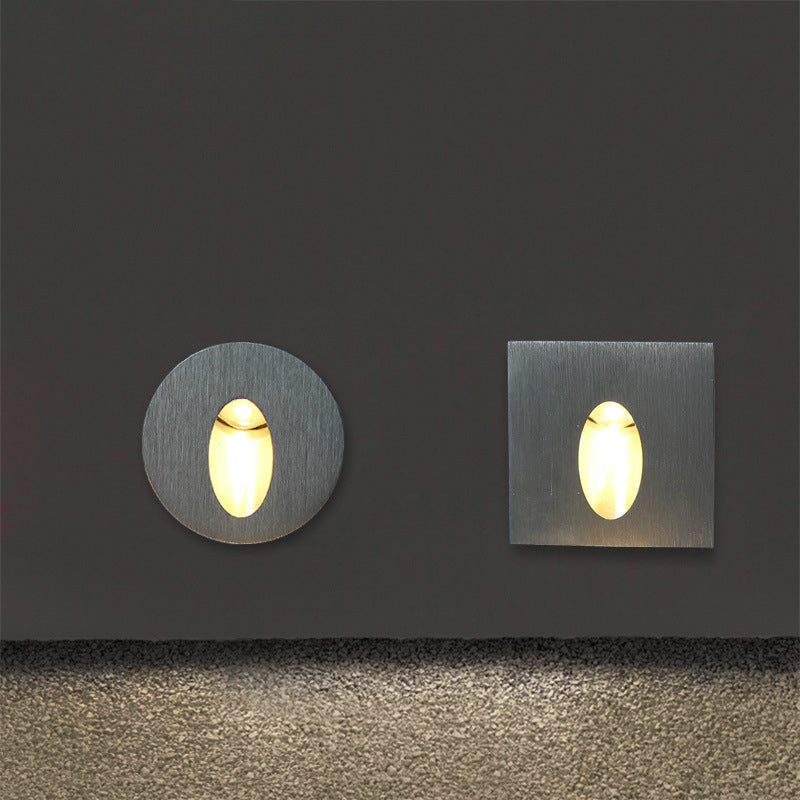 Modern Art Deco Round Square Aluminum Waterproof LED Wall Light for Hallways | Kalsten