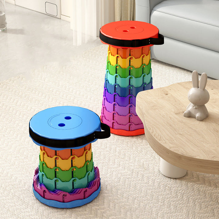 Modern Minimalist Cylindrical PP Extendable Folding Stool For Outdoor | Kalsten