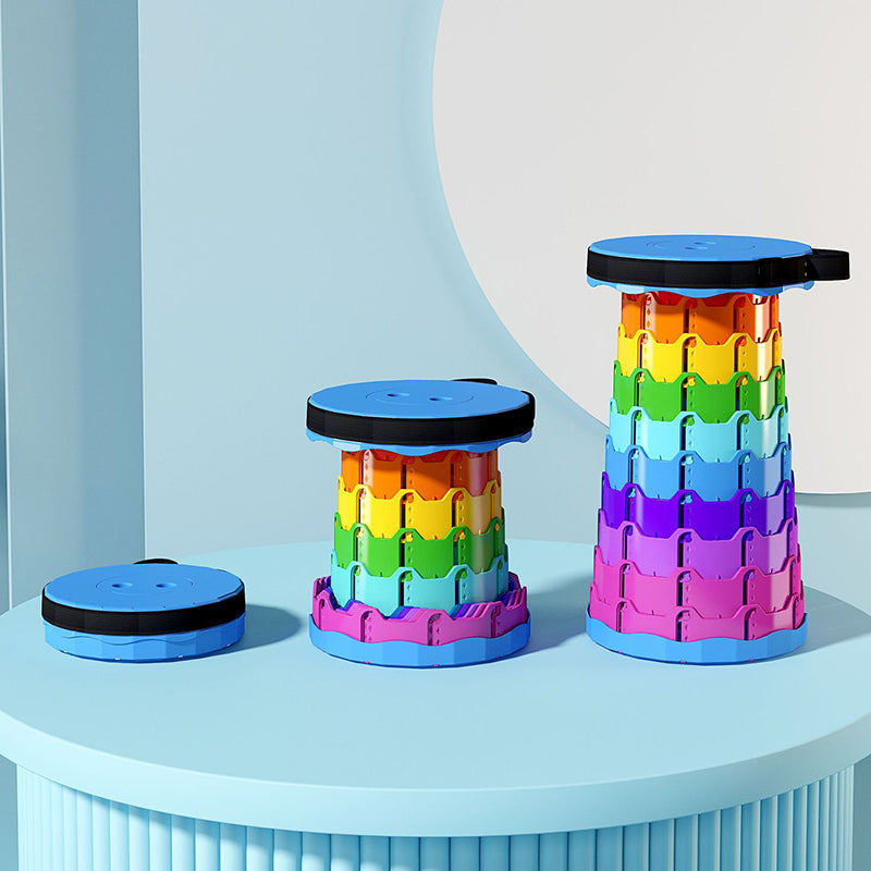 Modern Minimalist Cylindrical PP Extendable Folding Stool For Outdoor | Kalsten
