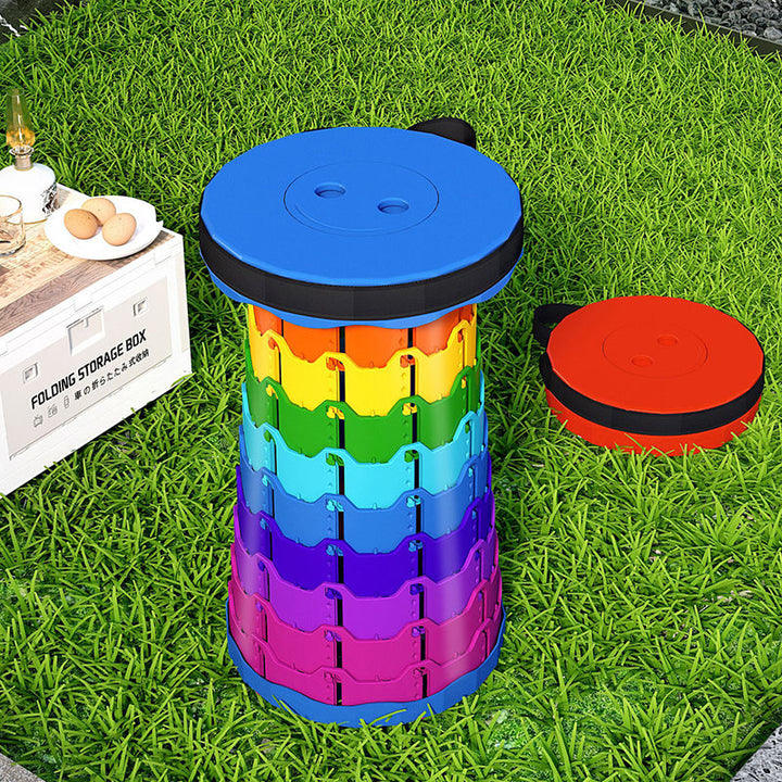 Modern Minimalist Cylindrical PP Extendable Folding Stool For Outdoor | Kalsten