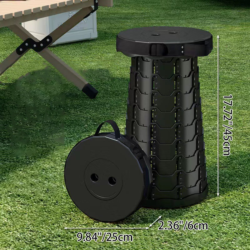 Modern Minimalist Cylindrical PP Extendable Folding Stool For Outdoor | Kalsten