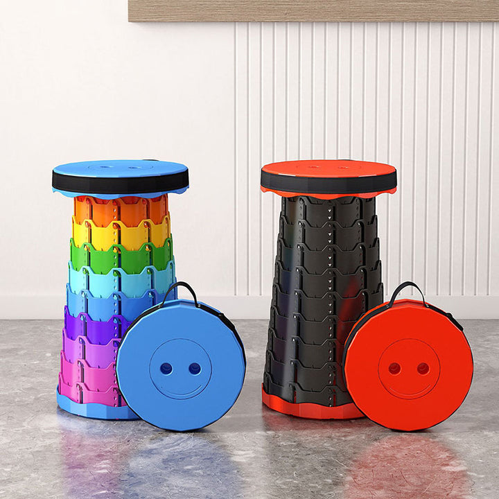 Modern Minimalist Cylindrical PP Extendable Folding Stool For Outdoor | Kalsten