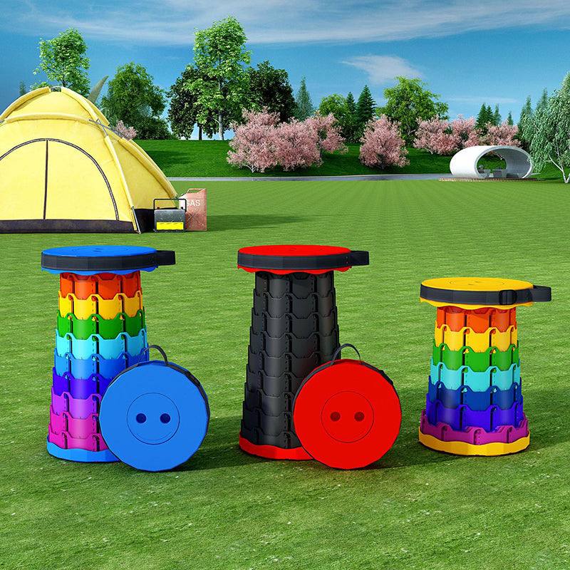 Modern Minimalist Cylindrical PP Extendable Folding Stool For Outdoor | Kalsten