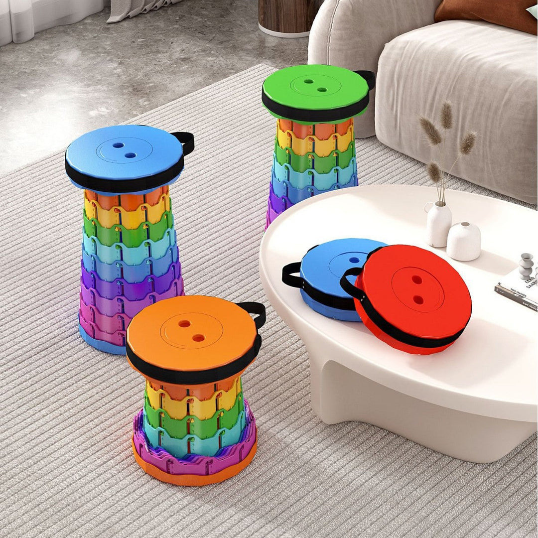 Modern Minimalist Cylindrical PP Extendable Folding Stool For Outdoor | Kalsten