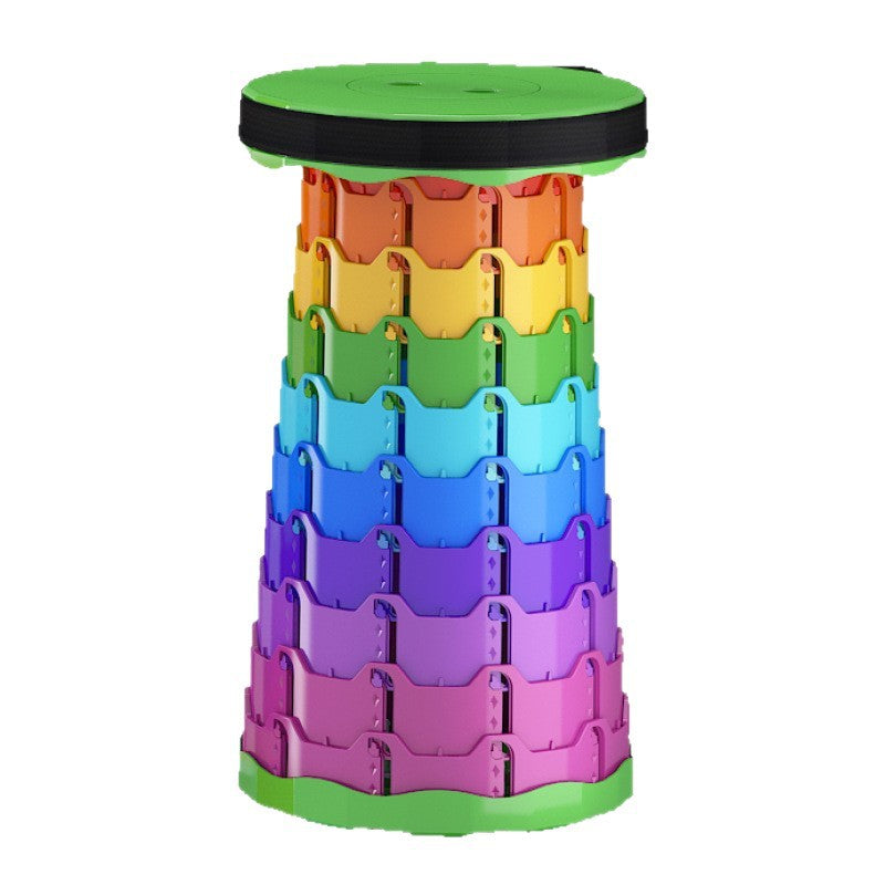 Modern Minimalist Cylindrical PP Extendable Folding Stool For Outdoor | Kalsten