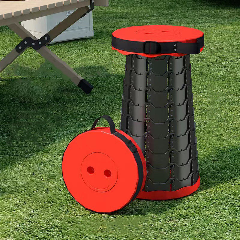 Modern Minimalist Cylindrical PP Extendable Folding Stool For Outdoor | Kalsten