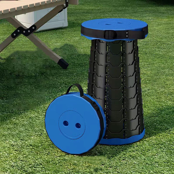 Modern Minimalist Cylindrical PP Extendable Folding Stool For Outdoor | Kalsten