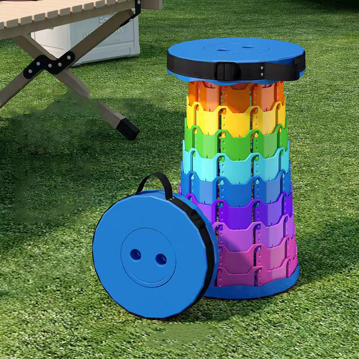 Modern Minimalist Cylindrical PP Extendable Folding Stool For Outdoor | Kalsten