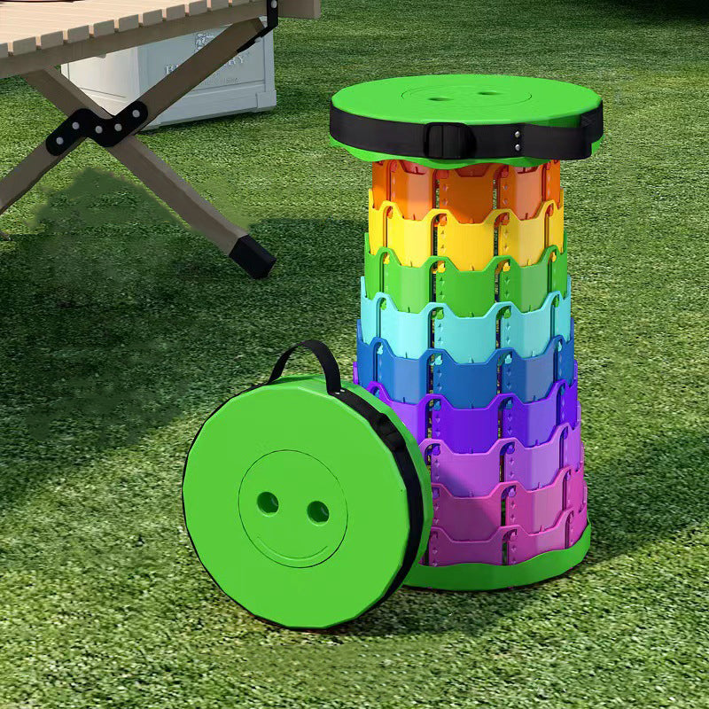 Modern Minimalist Cylindrical PP Extendable Folding Stool For Outdoor | Kalsten
