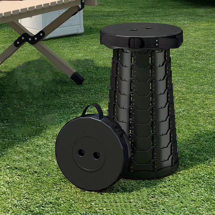 Modern Minimalist Cylindrical PP Extendable Folding Stool For Outdoor | Kalsten