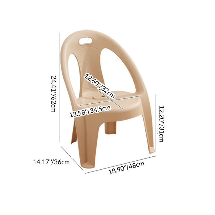 Modern Minimalist Round PP Stackable Backrest Armrest Kids Chair For Living Room | Kalsten