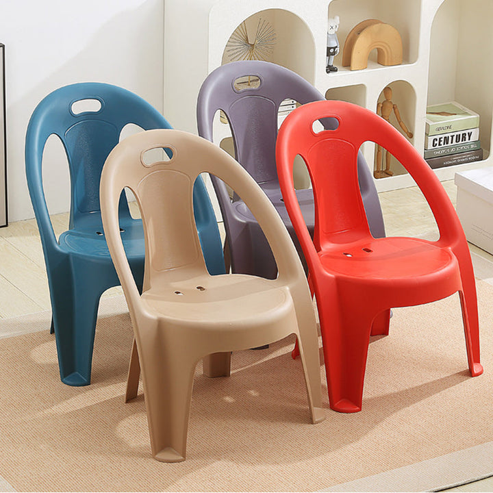 Modern Minimalist Round PP Stackable Backrest Armrest Kids Chair For Living Room | Kalsten