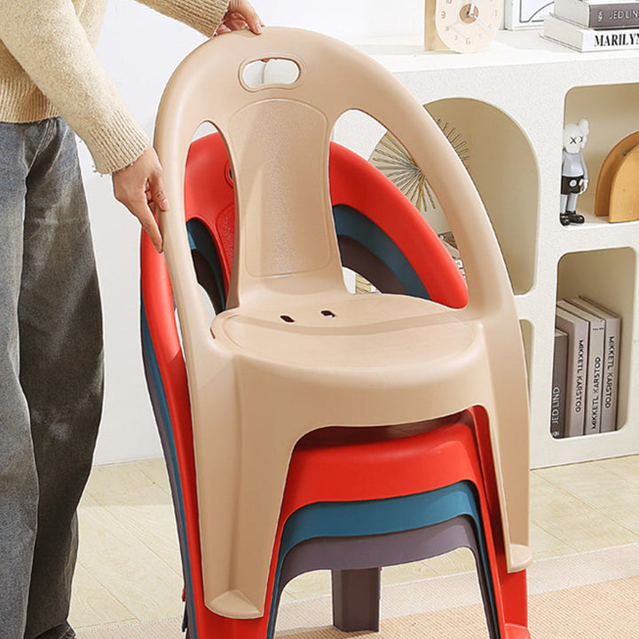 Modern Minimalist Round PP Stackable Backrest Armrest Kids Chair For Living Room | Kalsten