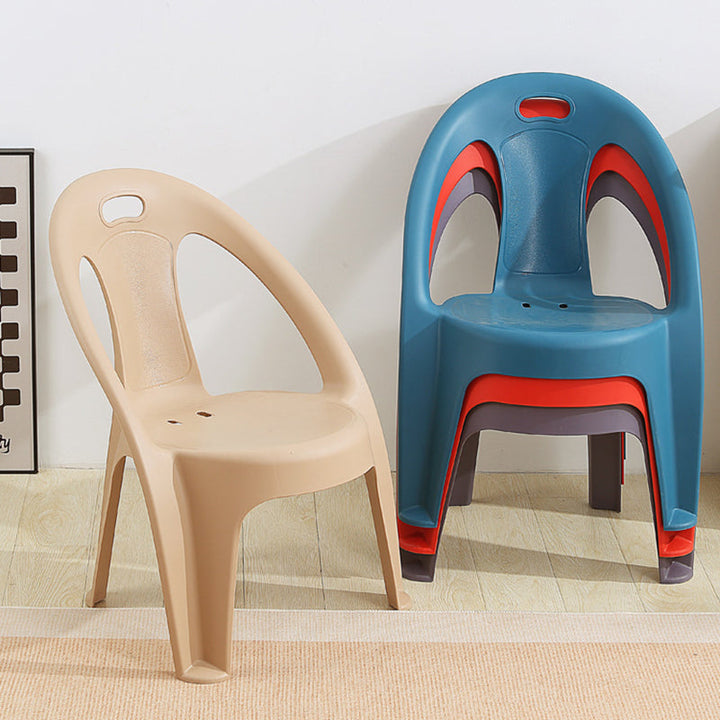 Modern Minimalist Round PP Stackable Backrest Armrest Kids Chair For Living Room | Kalsten
