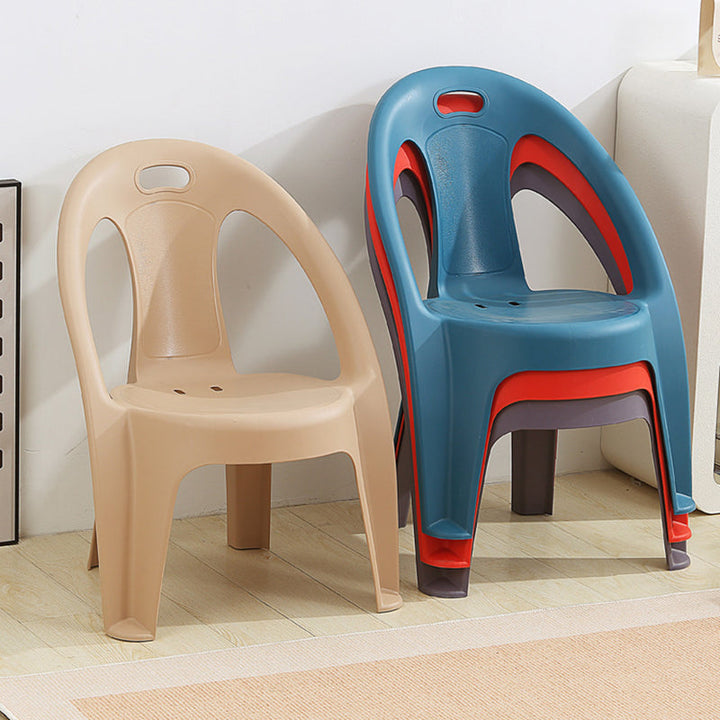 Modern Minimalist Round PP Stackable Backrest Armrest Kids Chair For Living Room | Kalsten
