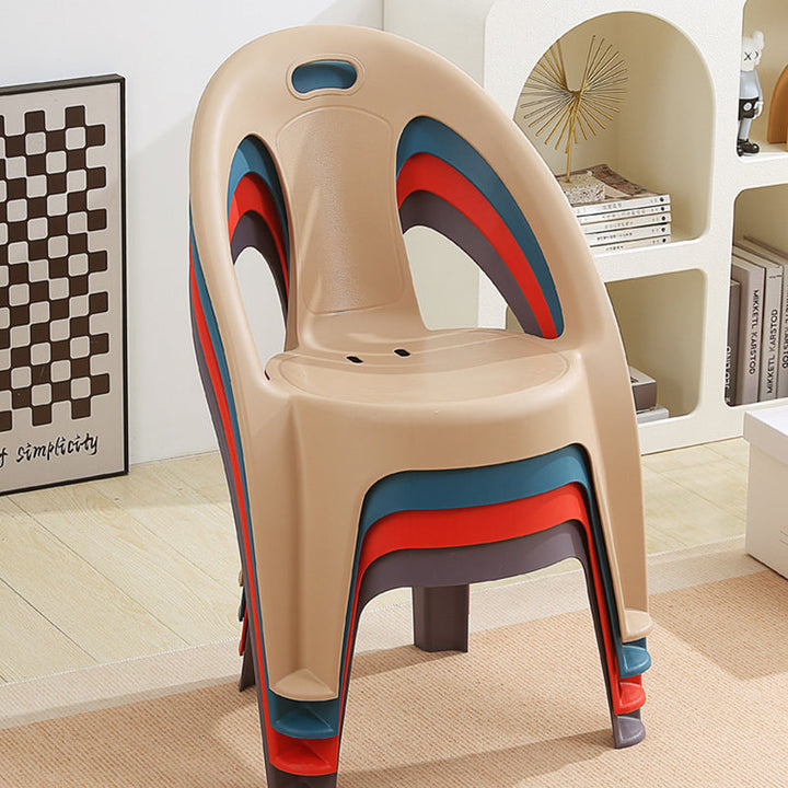 Modern Minimalist Round PP Stackable Backrest Armrest Kids Chair For Living Room | Kalsten