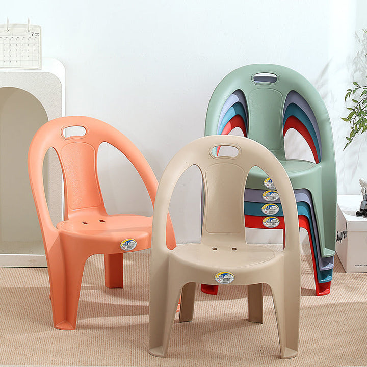 Modern Minimalist Round PP Stackable Backrest Armrest Kids Chair For Living Room | Kalsten