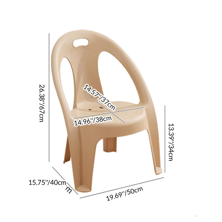 Modern Minimalist Round PP Stackable Backrest Armrest Kids Chair For Living Room | Kalsten