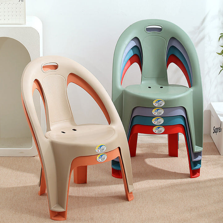 Modern Minimalist Round PP Stackable Backrest Armrest Kids Chair For Living Room | Kalsten