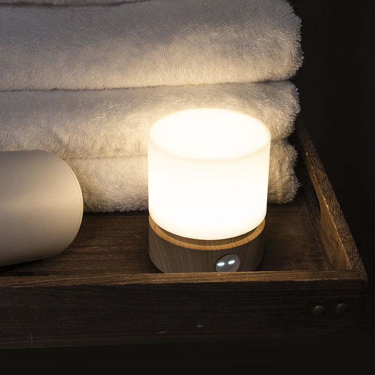 Contemporary Nordic Timer Rechargeable ABS HIPS Silicone Cylinder LED Table Lamp Night Light for Nightstand | Kalsten