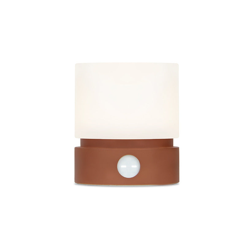 Contemporary Nordic Timer Rechargeable ABS HIPS Silicone Cylinder LED Table Lamp Night Light for Nightstand | Kalsten