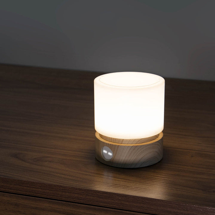 Contemporary Nordic Timer Rechargeable ABS HIPS Silicone Cylinder LED Table Lamp Night Light for Nightstand | Kalsten