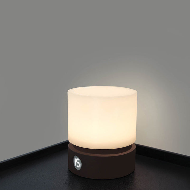 Contemporary Nordic Timer Rechargeable ABS HIPS Silicone Cylinder LED Table Lamp Night Light for Nightstand | Kalsten