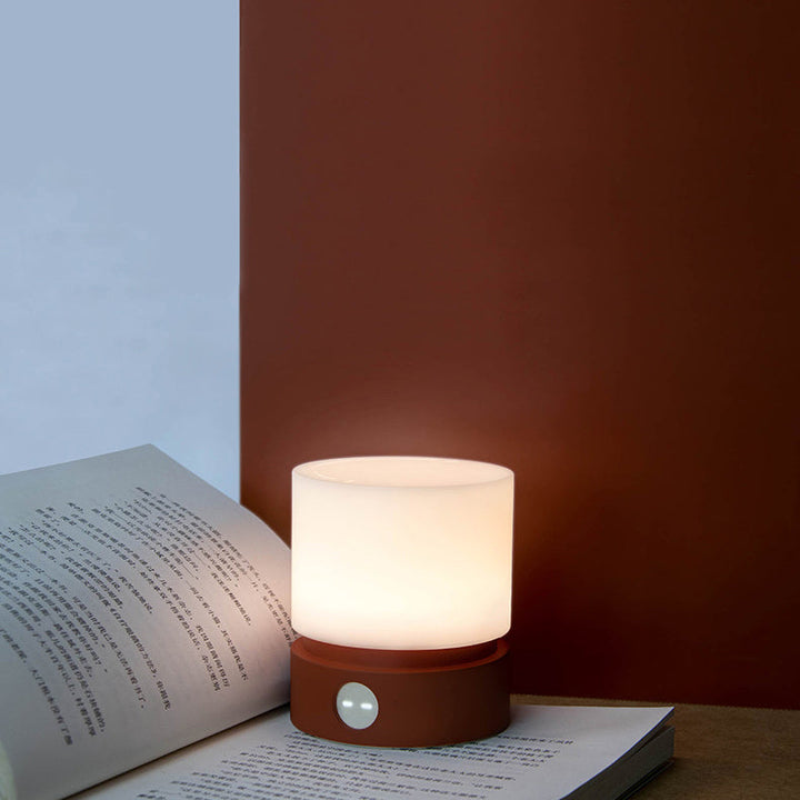 Contemporary Nordic Timer Rechargeable ABS HIPS Silicone Cylinder LED Table Lamp Night Light for Nightstand | Kalsten