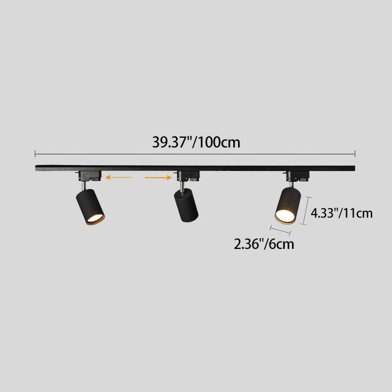 Track Light Iron 39.4 in 3 Head LED Adjustable Ceiling Lighting Modern Indoor Spotlight Fixture | Kalsten