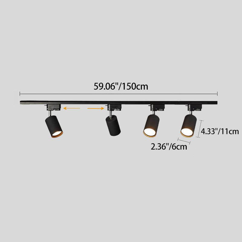 Track Light Iron 39.4 in 3 Head LED Adjustable Ceiling Lighting Modern Indoor Spotlight Fixture | Kalsten