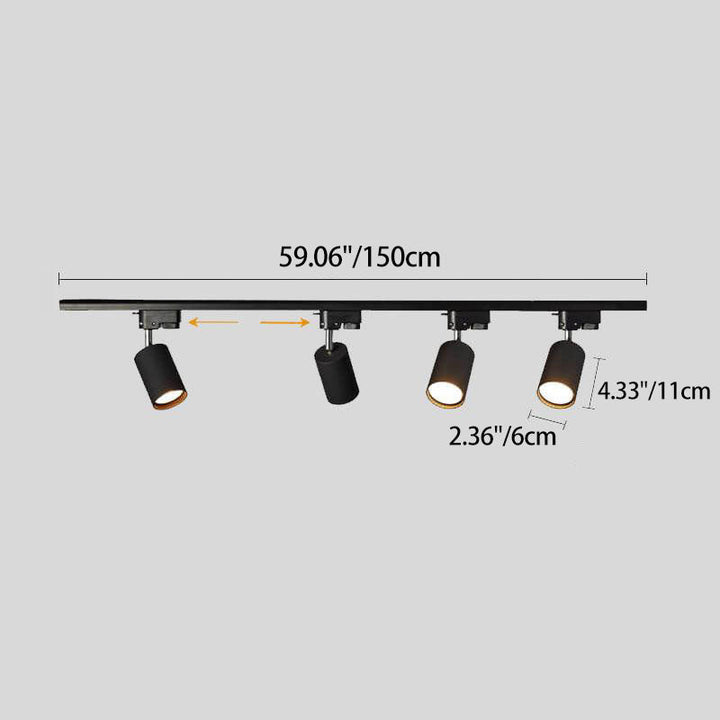 Track Light Iron 39.4 in 3 Head LED Adjustable Ceiling Lighting Modern Indoor Spotlight Fixture | Kalsten