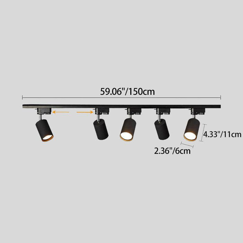 Track Light Iron 39.4 in 3 Head LED Adjustable Ceiling Lighting Modern Indoor Spotlight Fixture | Kalsten