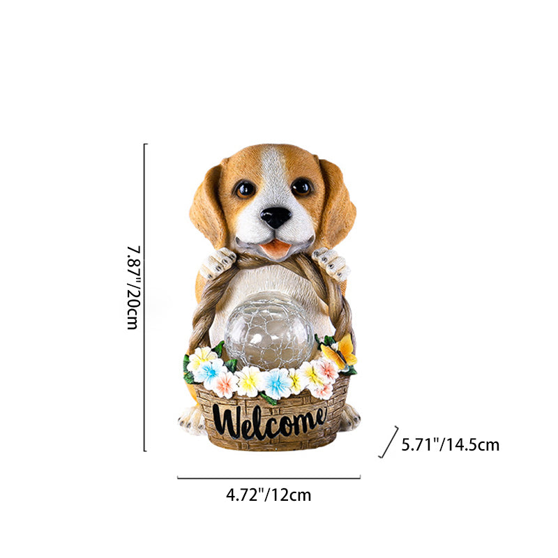 Contemporary Creative Resin Dog-Shaped LED Solar Waterproof Outdoor Light For Garden, Yard & Patio | Kalsten