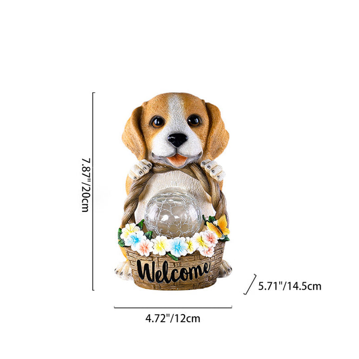 Contemporary Creative Resin Dog-Shaped LED Solar Waterproof Outdoor Light For Garden, Yard & Patio | Kalsten