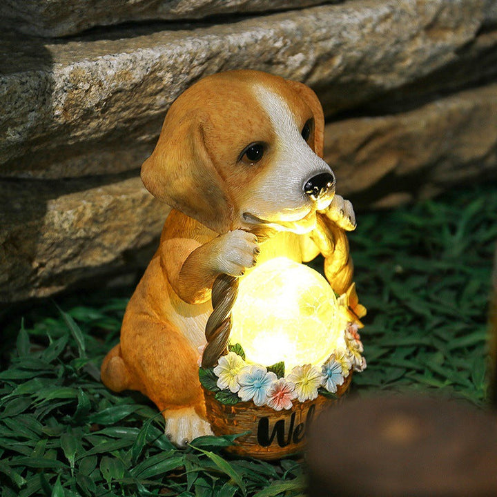 Contemporary Creative Resin Dog-Shaped LED Solar Waterproof Outdoor Light For Garden, Yard & Patio | Kalsten