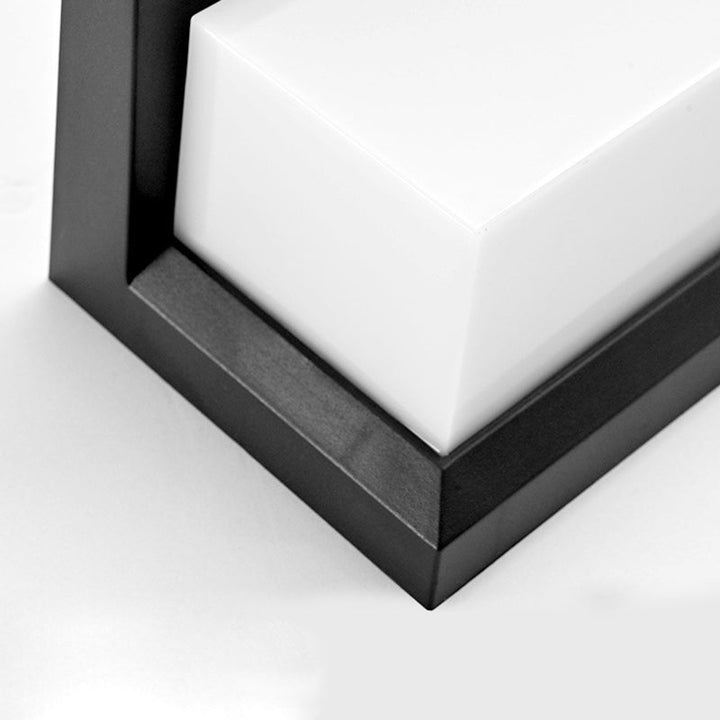 Modern Minimalist Solar & Waterproof Plastic & PC Rectangular LED Wall Sconce Lamp For Outdoor, Patio & Garden | Kalsten