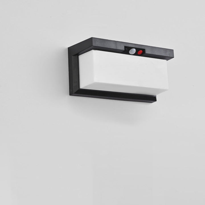 Modern Minimalist Solar & Waterproof Plastic & PC Rectangular LED Wall Sconce Lamp For Outdoor, Patio & Garden | Kalsten
