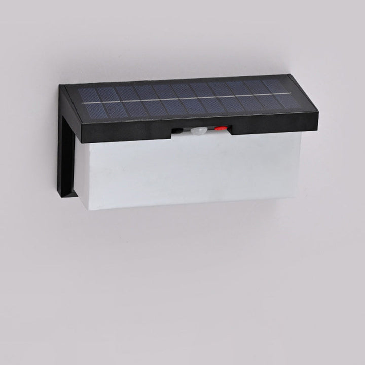 Modern Minimalist Solar & Waterproof Plastic & PC Rectangular LED Wall Sconce Lamp For Outdoor, Patio & Garden | Kalsten