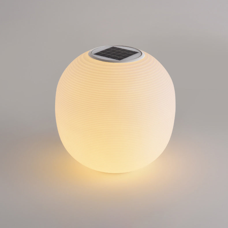 Modern Minimalist PE Oval LED Solar & Waterproof Outdoor Light For Garden & Patio | Kalsten