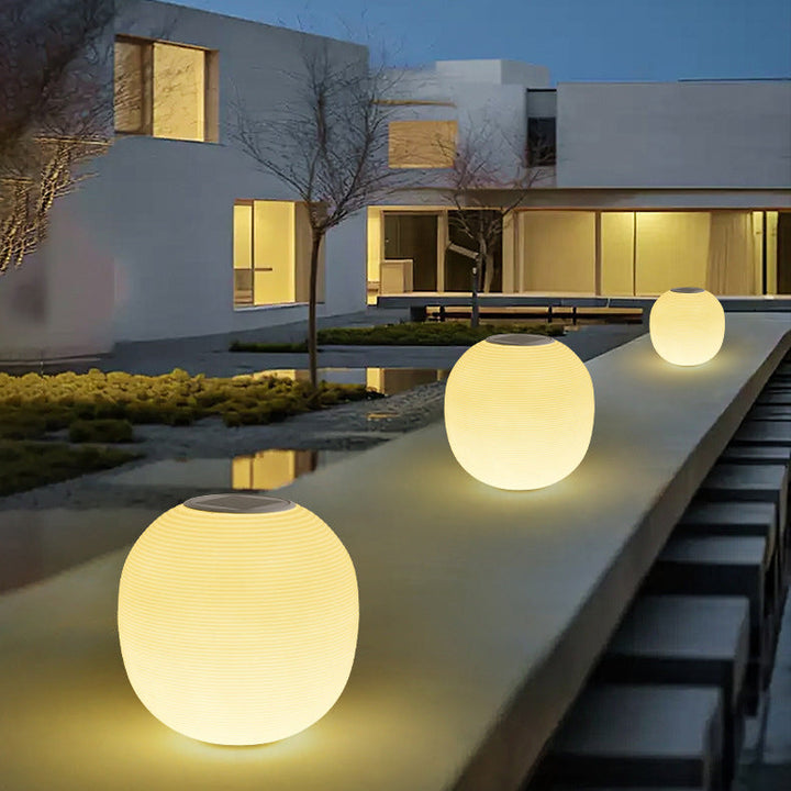 Modern Minimalist PE Oval LED Solar & Waterproof Outdoor Light For Garden & Patio | Kalsten