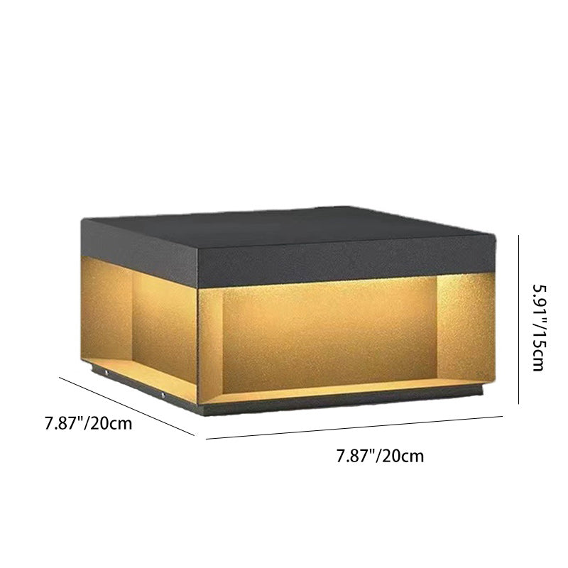 Modern Minimalist Stainless Steel Square LED Outdoor Light With Solar & Waterproof Features For Garden, Patio, Gate | Kalsten
