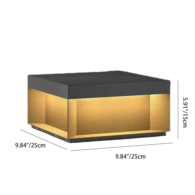 Modern Minimalist Stainless Steel Square LED Outdoor Light With Solar & Waterproof Features For Garden, Patio, Gate | Kalsten