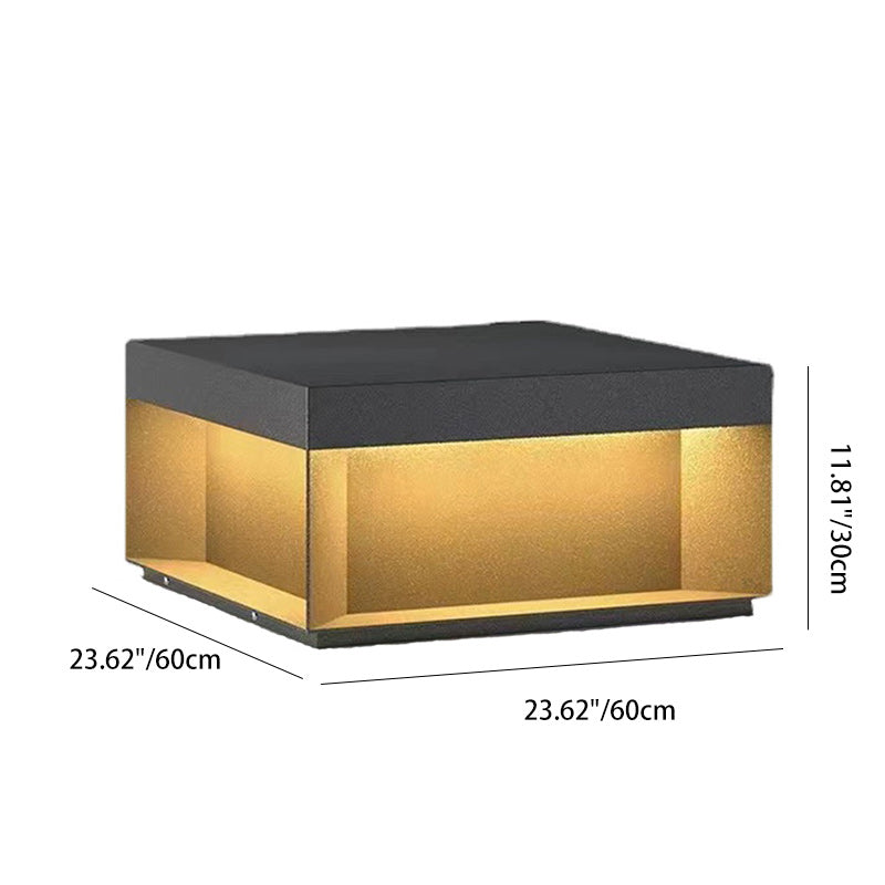 Modern Minimalist Stainless Steel Square LED Outdoor Light With Solar & Waterproof Features For Garden, Patio, Gate | Kalsten