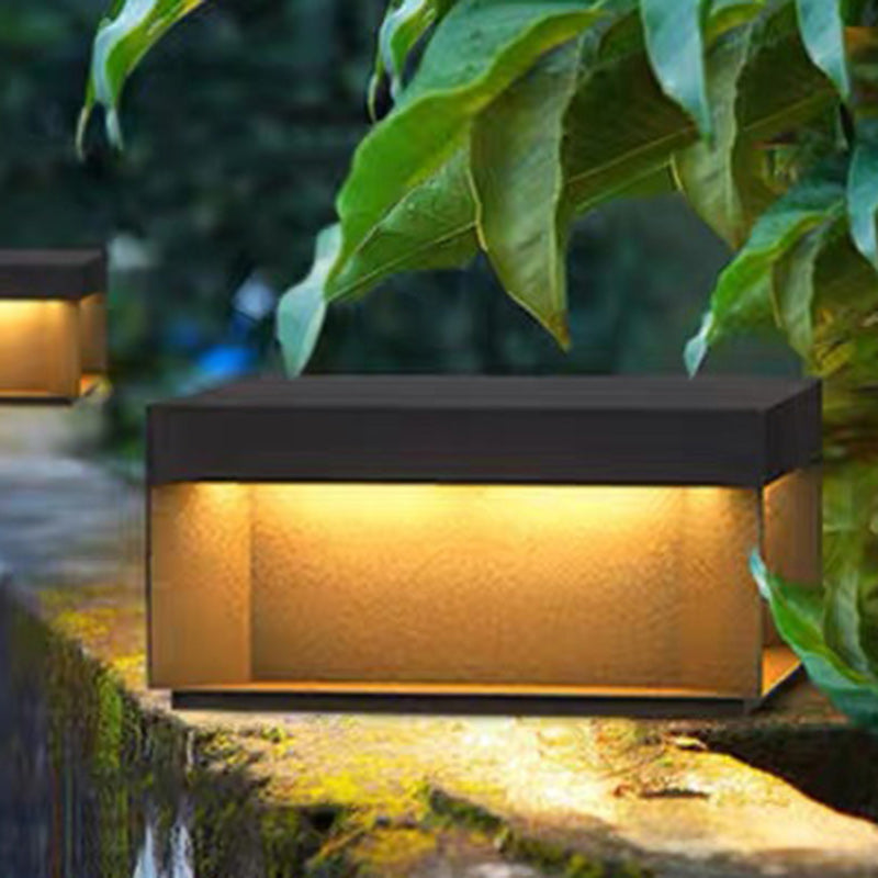 Modern Minimalist Stainless Steel Square LED Outdoor Light With Solar & Waterproof Features For Garden, Patio, Gate | Kalsten