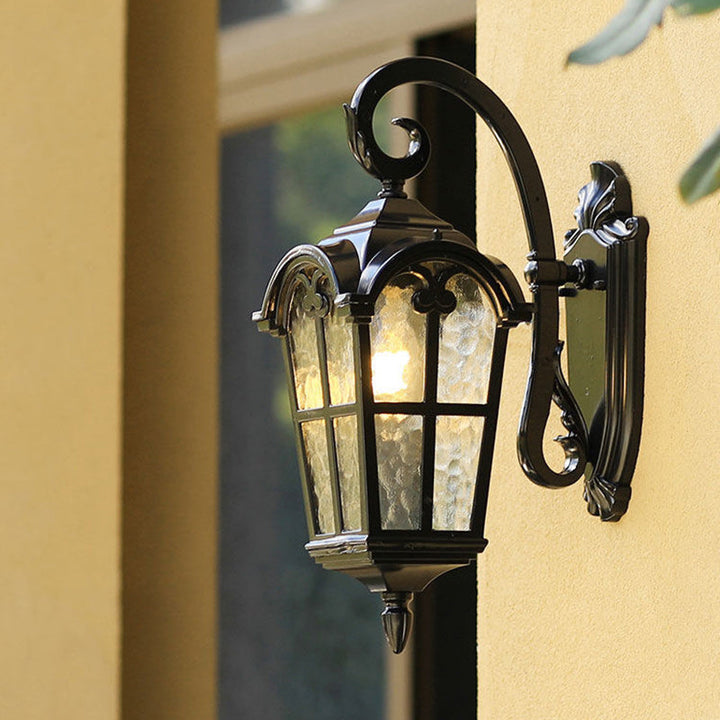 Contemporary Nordic Aluminum Glass Curved-Square 1-Light Wall Sconce Lamp For Outdoor | Kalsten